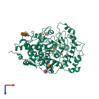 PDB entry 5gh0 coloured by chain, top view.