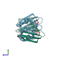 PDB entry 5ghj coloured by chain, side view.