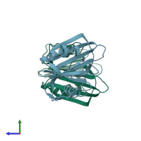 PDB entry 5ghp coloured by chain, side view.