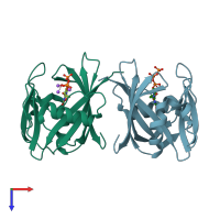 PDB entry 5ghq coloured by chain, top view.