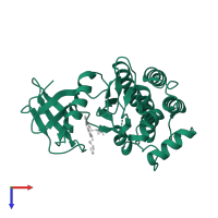 Tyrosine-protein kinase SYK in PDB entry 5ghv, assembly 1, top view.