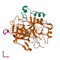 PDB entry 5gim coloured by chain, front view.