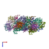 PDB entry 5gip coloured by chain, top view.