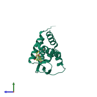PDB entry 5git coloured by chain, side view.