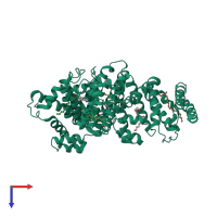 PDB entry 5giy coloured by chain, top view.