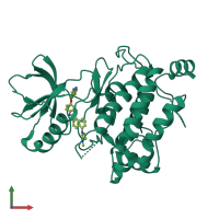 PDB entry 5gjd coloured by chain, front view.