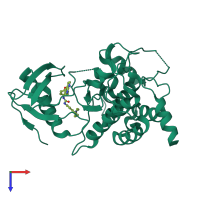 PDB entry 5gjd coloured by chain, top view.