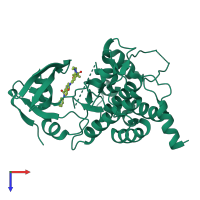 PDB entry 5gjg coloured by chain, top view.