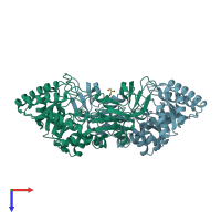 PDB entry 5gjm coloured by chain, top view.