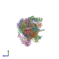 PDB entry 5gjq coloured by chain, side view.