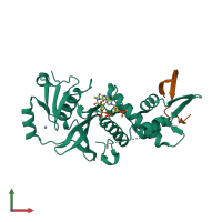 PDB entry 5gk9 coloured by chain, front view.