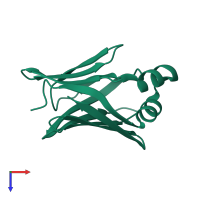 PDB entry 5gkb coloured by chain, top view.