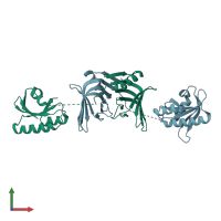 PDB entry 5gkj coloured by chain, front view.