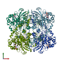 PDB entry 5gkn coloured by chain, front view.