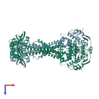 PDB entry 5gko coloured by chain, top view.