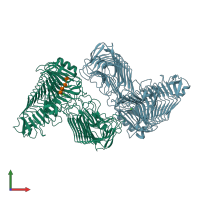 PDB entry 5gkq coloured by chain, front view.