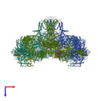 PDB entry 5gl0 coloured by chain, top view.