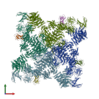 PDB entry 5gl1 coloured by chain, front view.