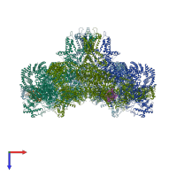 PDB entry 5gl1 coloured by chain, top view.