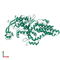 PDB entry 5gl7 coloured by chain, front view.