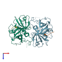 PDB entry 5gmj coloured by chain, top view.