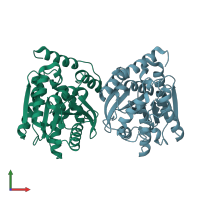 PDB entry 5gms coloured by chain, front view.