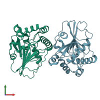 PDB entry 5gng coloured by chain, front view.