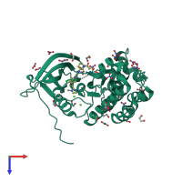 PDB entry 5gnk coloured by chain, top view.