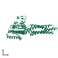 PDB entry 5gnr coloured by chain, front view.