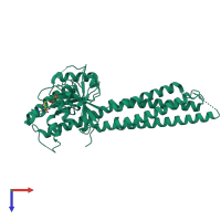PDB entry 5gnr coloured by chain, top view.