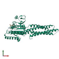 PDB entry 5gnt coloured by chain, front view.