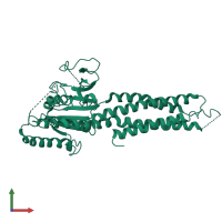 PDB entry 5gnu coloured by chain, front view.