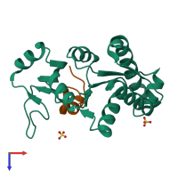 PDB entry 5gnv coloured by chain, top view.