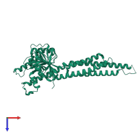 PDB entry 5go4 coloured by chain, top view.