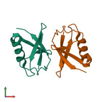 PDB entry 5go8 coloured by chain, front view.