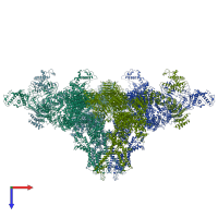 PDB entry 5go9 coloured by chain, top view.