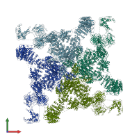 PDB entry 5goa coloured by chain, front view.