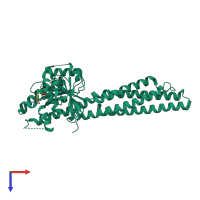 PDB entry 5goe coloured by chain, top view.