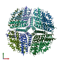 PDB entry 5gou coloured by chain, front view.