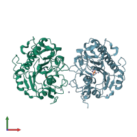 PDB entry 5gov coloured by chain, front view.