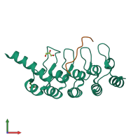 PDB entry 5gp7 coloured by chain, front view.
