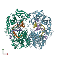 PDB entry 5gq9 coloured by chain, front view.