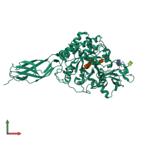 PDB entry 5gqb coloured by chain, front view.