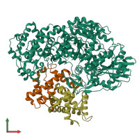PDB entry 5gqh coloured by chain, front view.