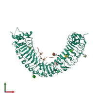PDB entry 5gr9 coloured by chain, front view.