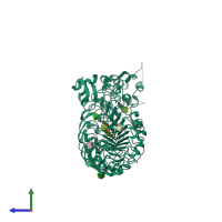 PDB entry 5gr9 coloured by chain, side view.
