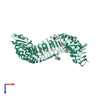 PDB entry 5gr9 coloured by chain, top view.