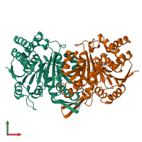 PDB entry 5grh coloured by chain, front view.