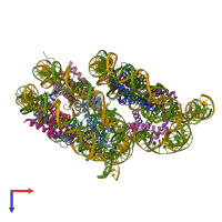 PDB entry 5gse coloured by chain, top view.