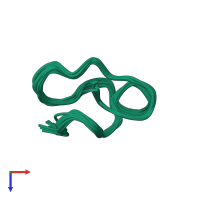PDB entry 5gsf coloured by chain, ensemble of 20 models, top view.
